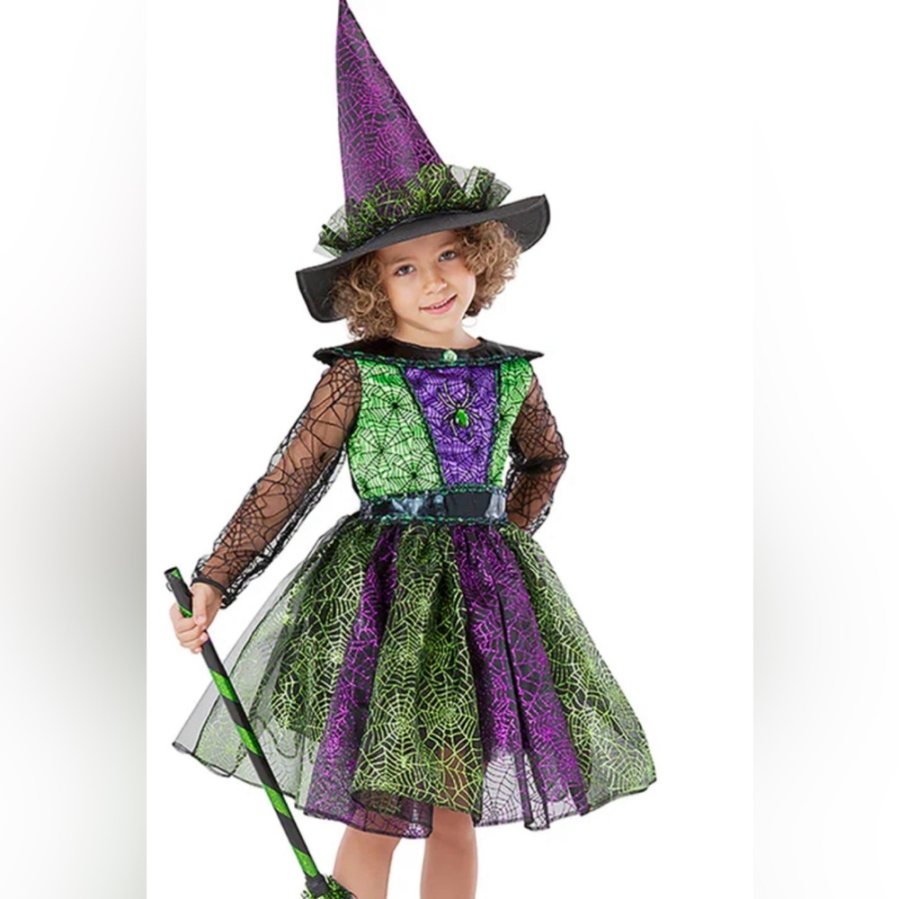 Spiderweb Witch Halloween Costume Child 3-4 ,5-6